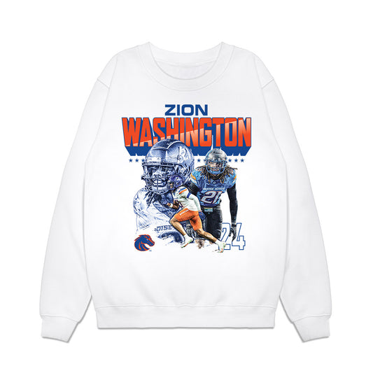 Boise State - NCAA Football : Zion Washington - Collage Premium Crewneck Sweatshirt-0