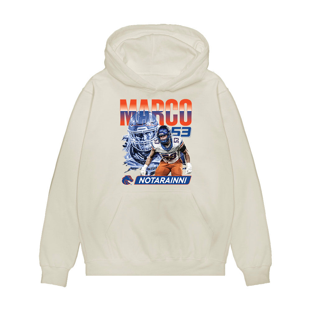 Boise State - NCAA Football : Marco Notarainni - Premium Hooded Sweatshirt-0