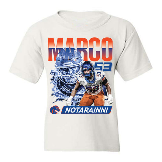 Boise State - NCAA Football : Marco Notarainni - Youth T-Shirt-0