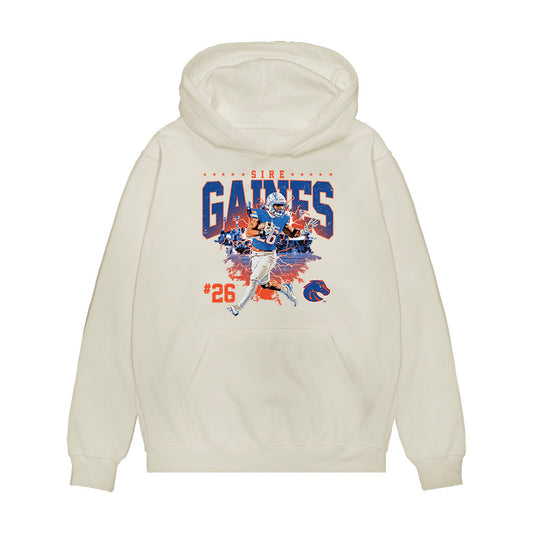 Boise State - NCAA Football : Sire Gaines - Collage Premium Hooded Sweatshirt-0