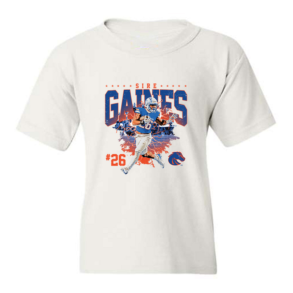Boise State - NCAA Football : Sire Gaines - Collage Youth T-Shirt-0