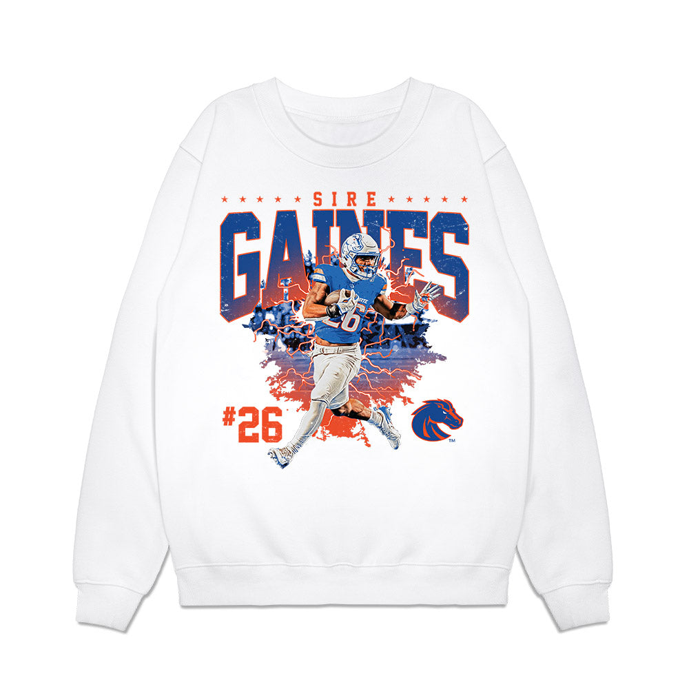 Boise State - NCAA Football : Sire Gaines - Collage Premium Crewneck Sweatshirt-0