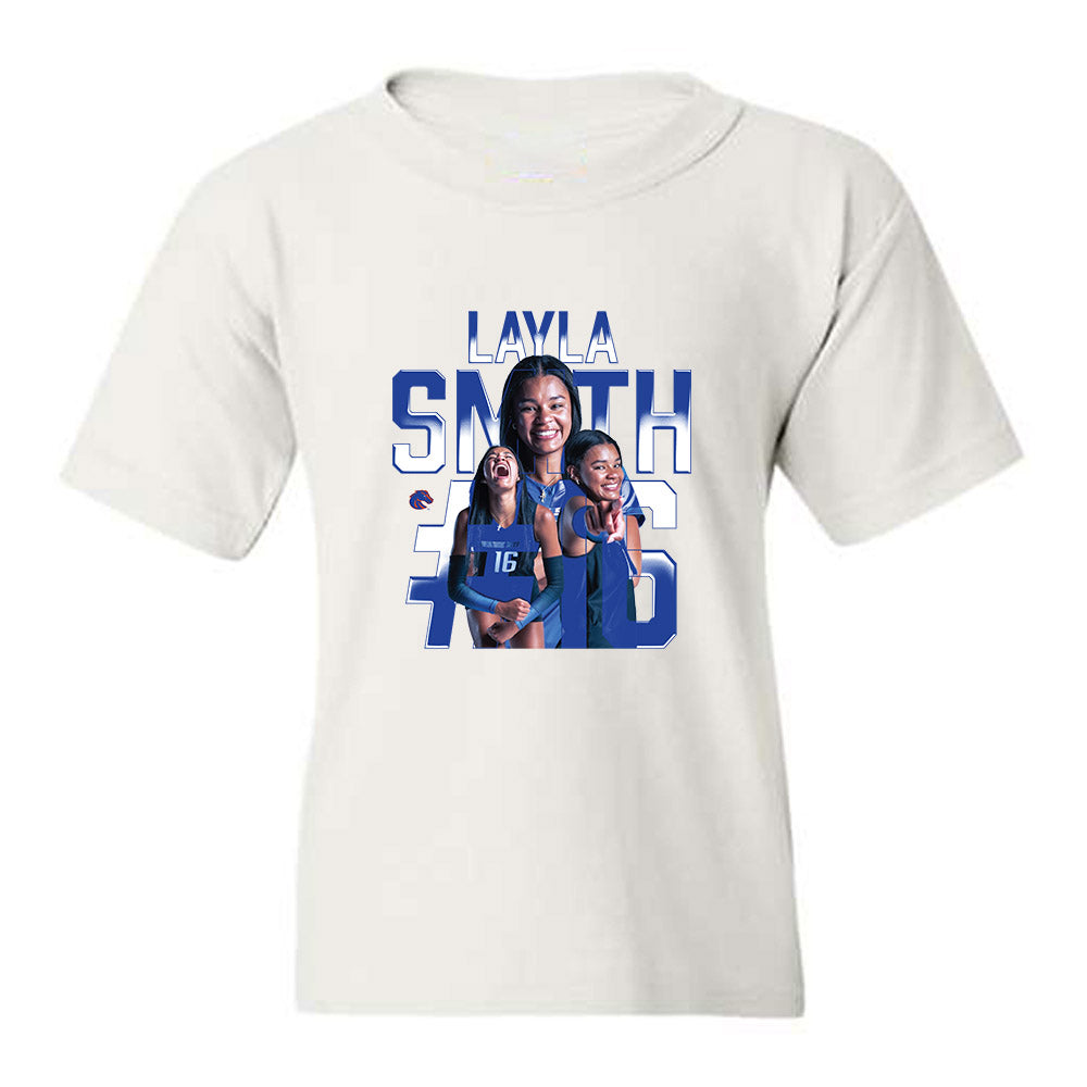 Boise State - NCAA Women's Volleyball : Layla Smith - Collage Youth T-Shirt-0