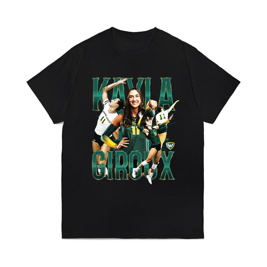 Wayne State - NCAA Women's Volleyball : Kayla Giroux - Collage Comfort Colors T-Shirt-0