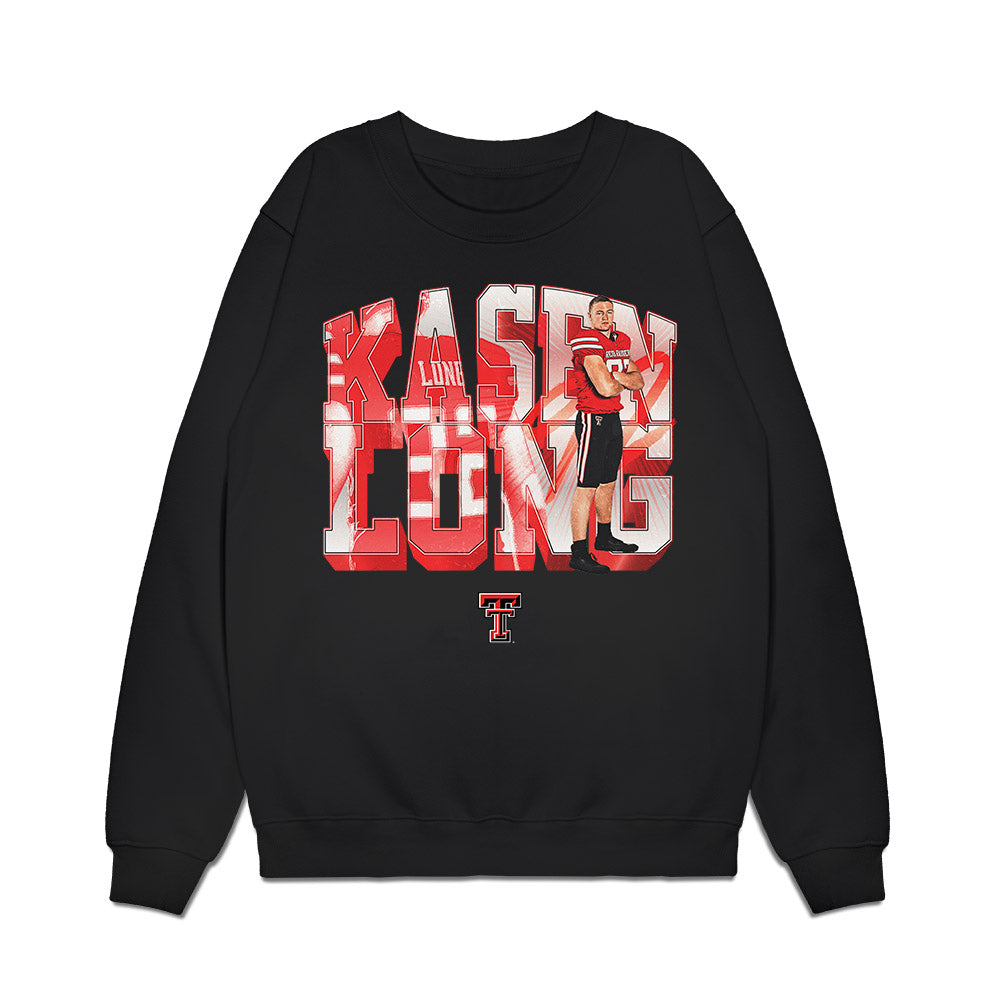 Texas Tech - NCAA Football : Kasen Long - Collage Premium Crewneck Sweatshirt-0