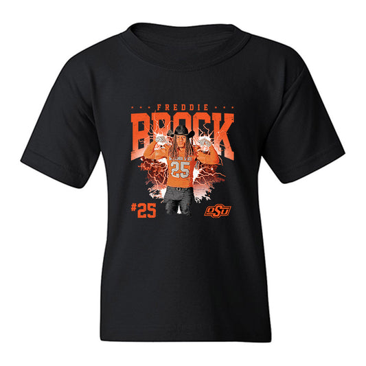 Oklahoma State - NCAA Football : Freddie Brock - Collage Youth T-Shirt-0