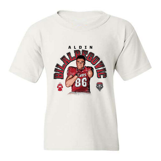 New Mexico - NCAA Football : Aldin Bilalbegovic - Caricature Youth T-Shirt-0