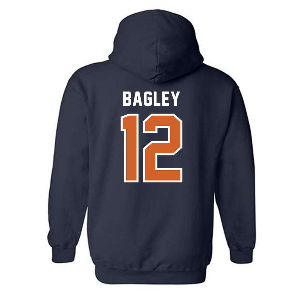 Wheaton IL - NCAA Baseball : Alex Bagley - Navy Hooded Sweatshirt-1