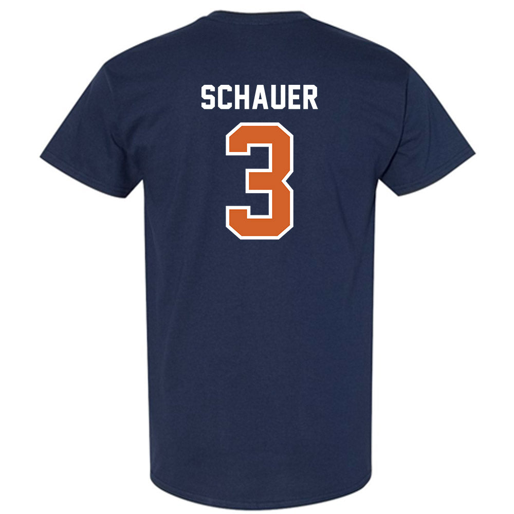 Wheaton IL - NCAA Baseball : Caleb Schauer - Navy T-Shirt-1