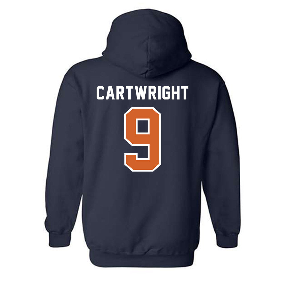 Wheaton IL - NCAA Baseball : Ryan Cartwright - Navy Hooded Sweatshirt-1