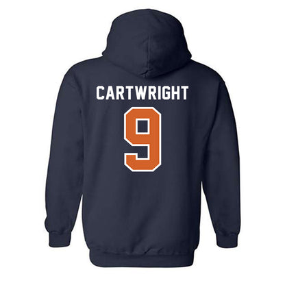 Wheaton IL - NCAA Baseball : Ryan Cartwright - Navy Hooded Sweatshirt-1