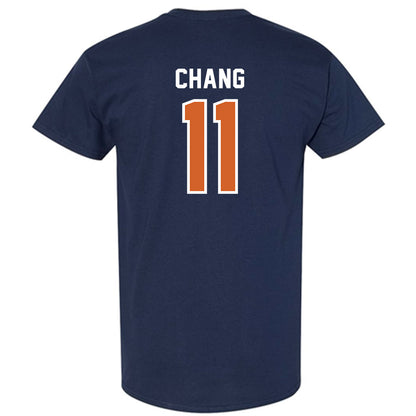 Wheaton IL - NCAA Baseball : Michael Chang - Navy T-Shirt-1