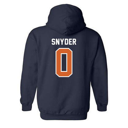 Wheaton IL - NCAA Baseball : Caleb Snyder - Navy Hooded Sweatshirt-1