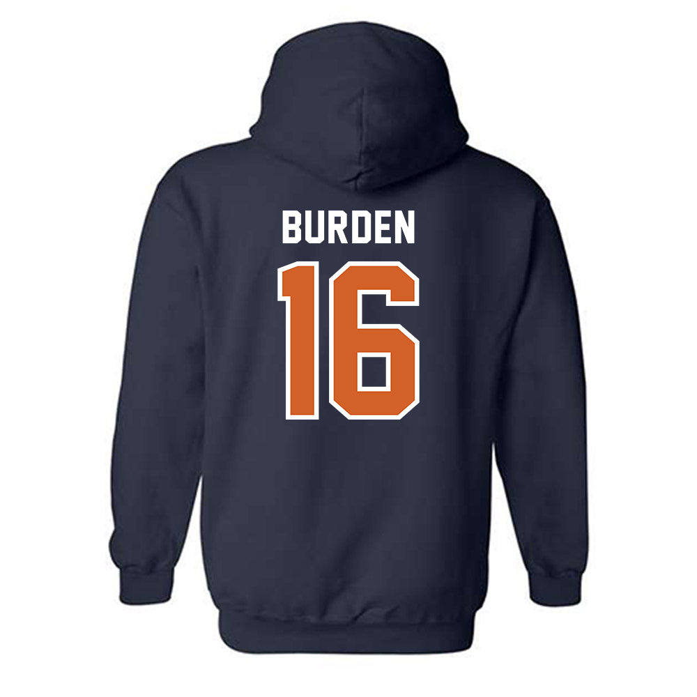 Wheaton IL - NCAA Baseball : Nate Burden - Navy Hooded Sweatshirt-1