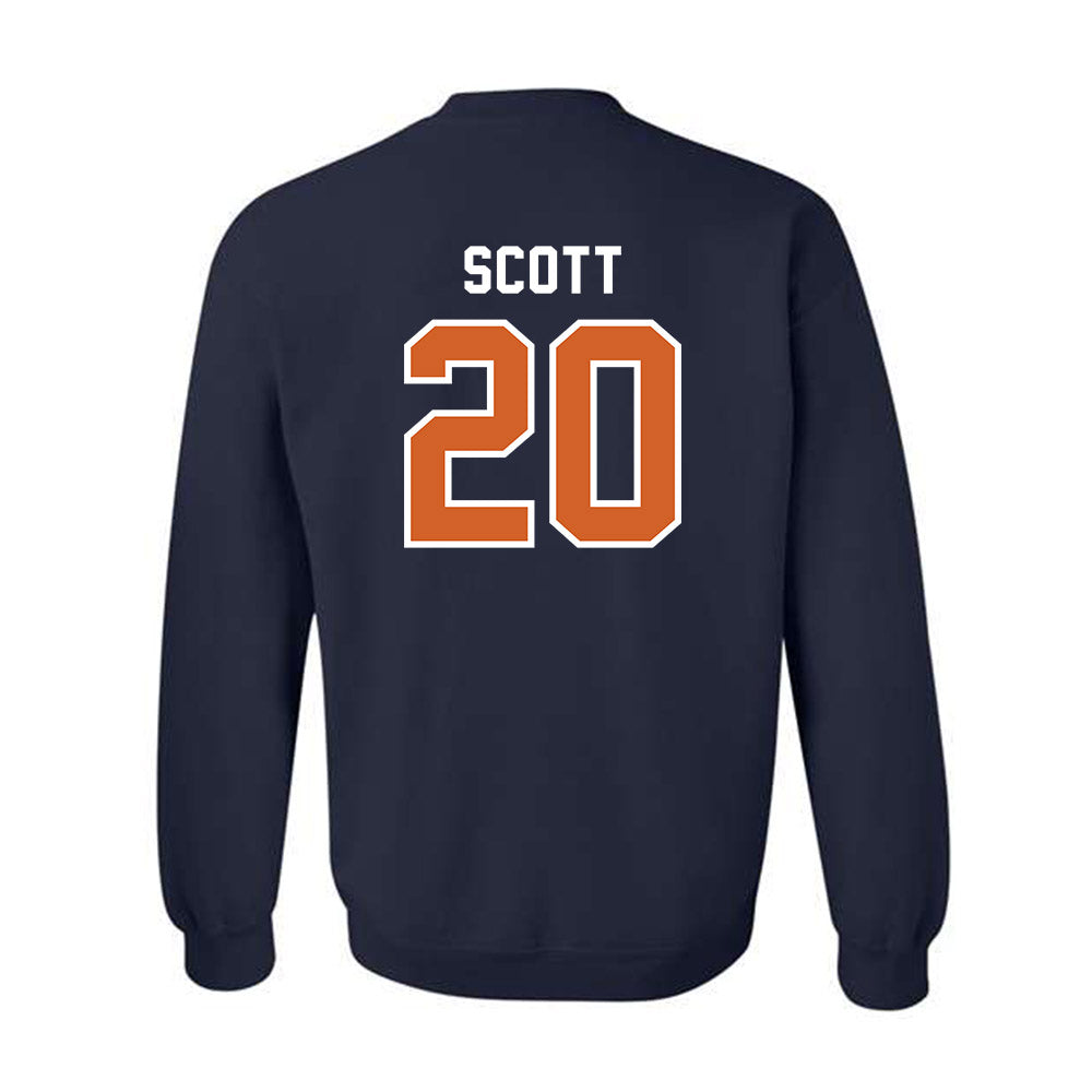 Wheaton IL - NCAA Baseball : James Scott - Navy Crewneck Sweatshirt-1
