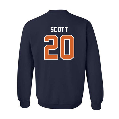 Wheaton IL - NCAA Baseball : James Scott - Navy Crewneck Sweatshirt-1