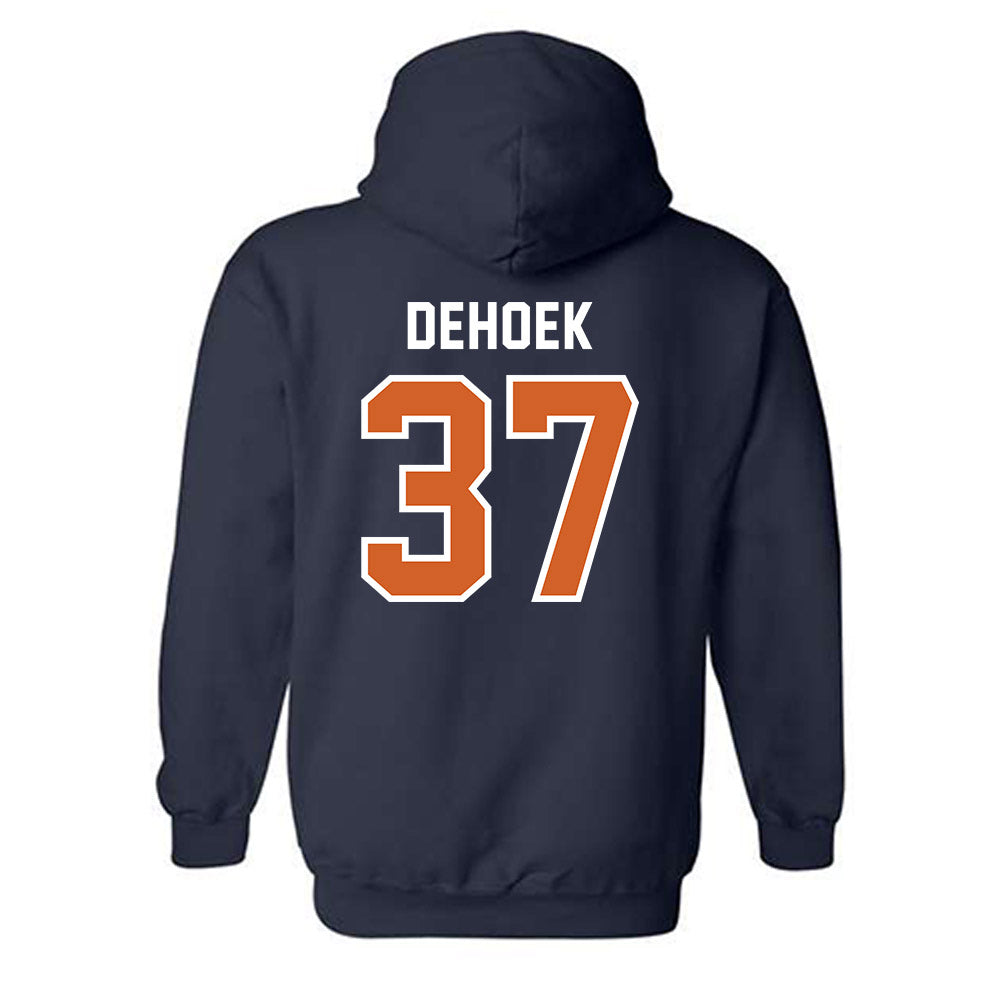 Wheaton IL - NCAA Baseball : Parker DeHoek - Navy Hooded Sweatshirt-1