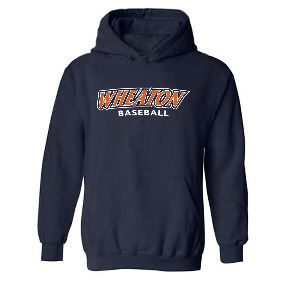 Wheaton IL - NCAA Baseball : Nate Burden - Navy Hooded Sweatshirt-0