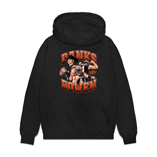 Oklahoma State - NCAA Football : Banks Bowen - Collage Premium Hooded Sweatshirt-0