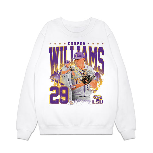 LSU - NCAA Baseball : Cooper Williams - Collage Premium Crewneck Sweatshirt-0