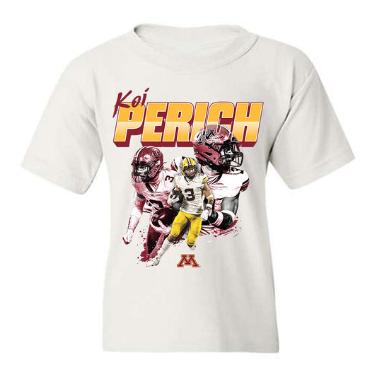Minnesota - NCAA Football : Koi Perich - Collage Youth T-Shirt-0