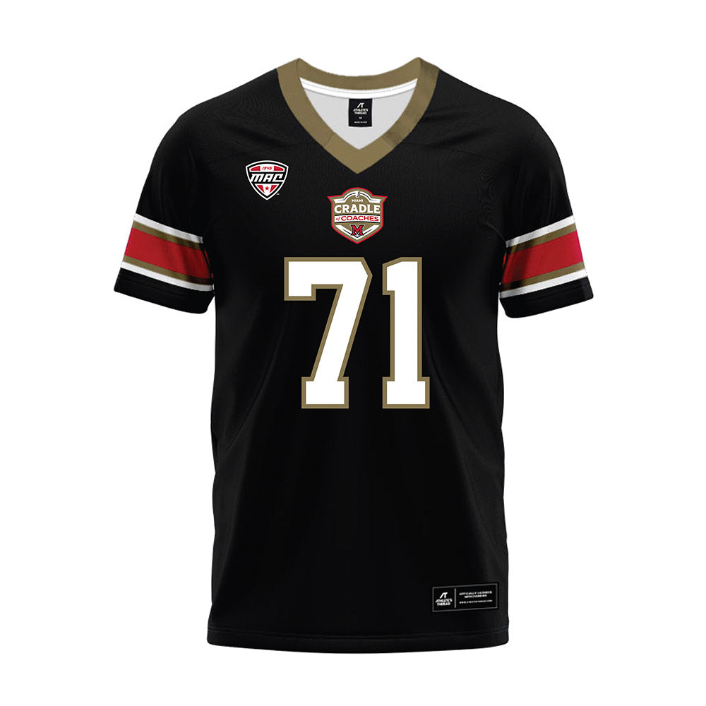 Miami of Ohio - NCAA Football : Lucas Barnes - Black Premium Football Jersey-0