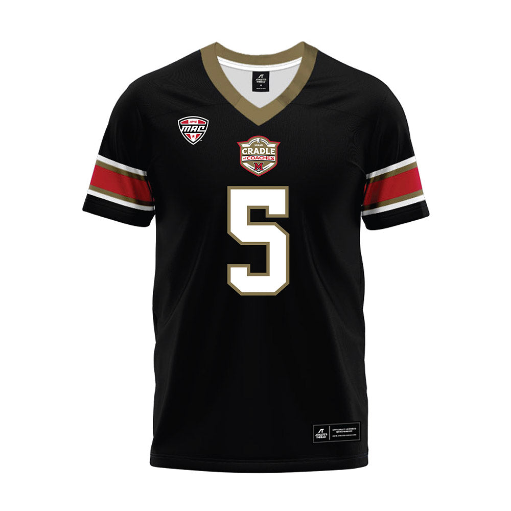 Miami of Ohio - NCAA Football : Luke Evans - Black Premium Football Jersey-0