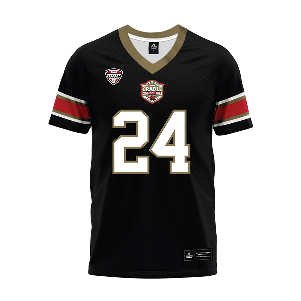Miami of Ohio - NCAA Football : Mychal Yharbrough - Black Premium Football Jersey-0