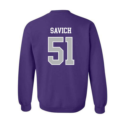 SBU - NCAA Football : Samuel Savich - Classic Shersey Crewneck Sweatshirt-1