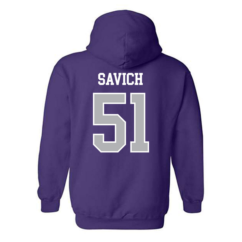 SBU - NCAA Football : Samuel Savich - Classic Shersey Hooded Sweatshirt-1