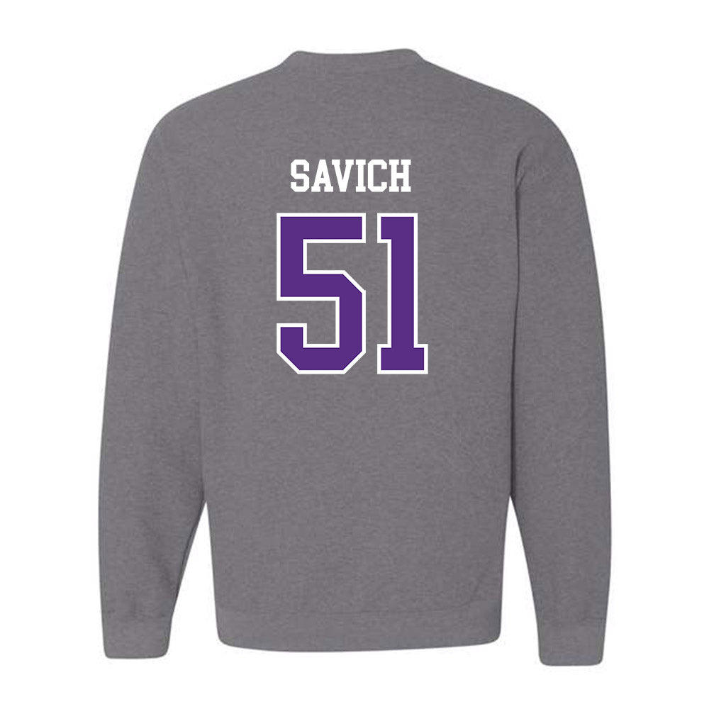 SBU - NCAA Football : Samuel Savich - Classic Shersey Crewneck Sweatshirt-1