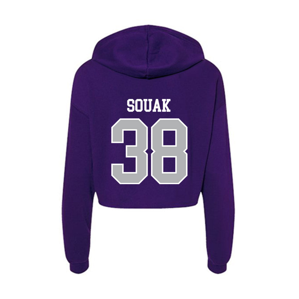 SBU - NCAA Men's Soccer : Nadir Souak - Classic Shersey Women's Crop Fleece Hoodie-1