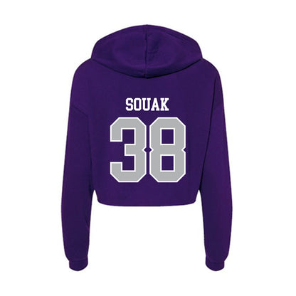 SBU - NCAA Men's Soccer : Nadir Souak - Classic Shersey Women's Crop Fleece Hoodie-1
