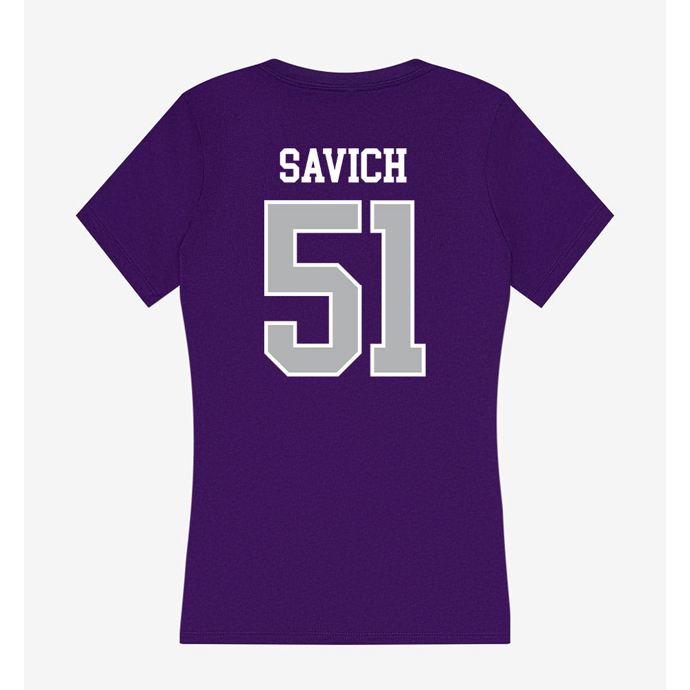 SBU - NCAA Football : Samuel Savich - Classic Shersey Women's V-Neck T-Shirt-1
