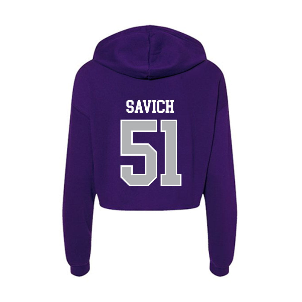 SBU - NCAA Football : Samuel Savich - Classic Shersey Women's Crop Fleece Hoodie-1