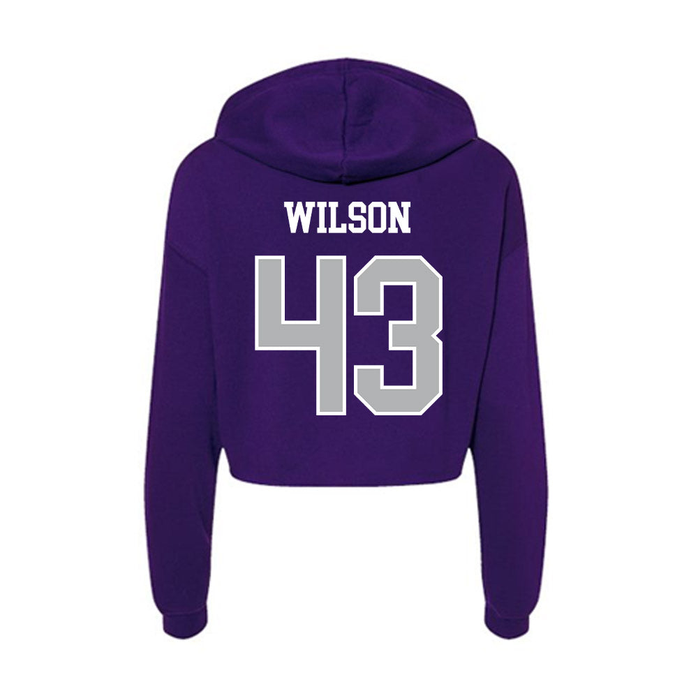 SBU - NCAA Football : Luca Wilson - Classic Shersey Women's Crop Fleece Hoodie-1