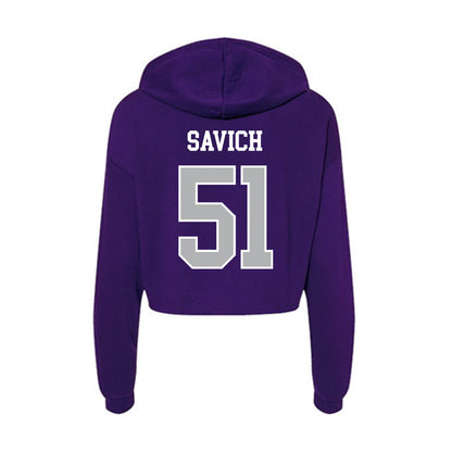 SBU - NCAA Football : Samuel Savich - Classic Shersey Women's Crop Fleece Hoodie-1