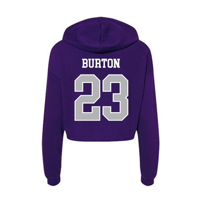 SBU - NCAA Women's Soccer : Emma Burton - Classic Shersey Women's Crop Fleece Hoodie-1
