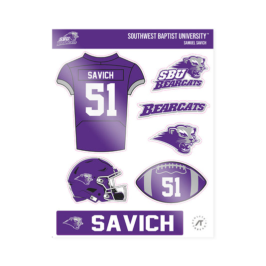 SBU - NCAA Football : Samuel Savich - Sticker Sheet-0