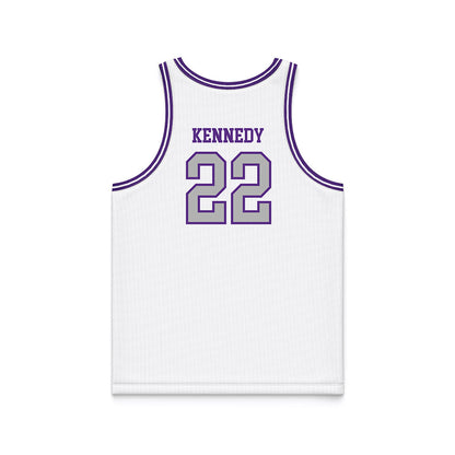 SBU - NCAA Men's Basketball : Eli Kennedy - White Basketball Jersey-1