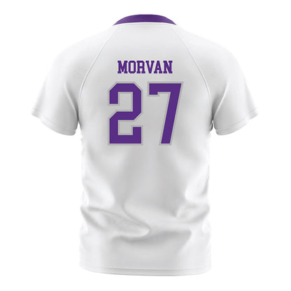 SBU - NCAA Men's Soccer : Ugo Morvan - White Soccer Jersey-1