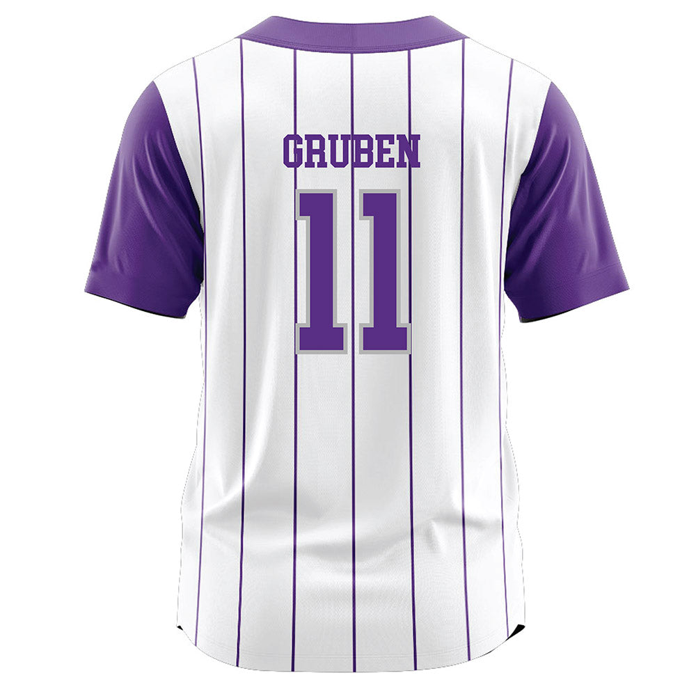 SBU - NCAA Softball : Ashley Gruben - White Jersey-1