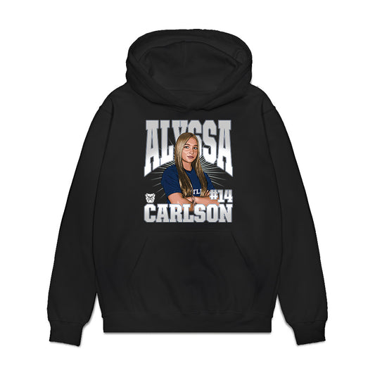 Butler - NCAA Women's Soccer : Alyssa Carlson - Collage Premium Hooded Sweatshirt-0