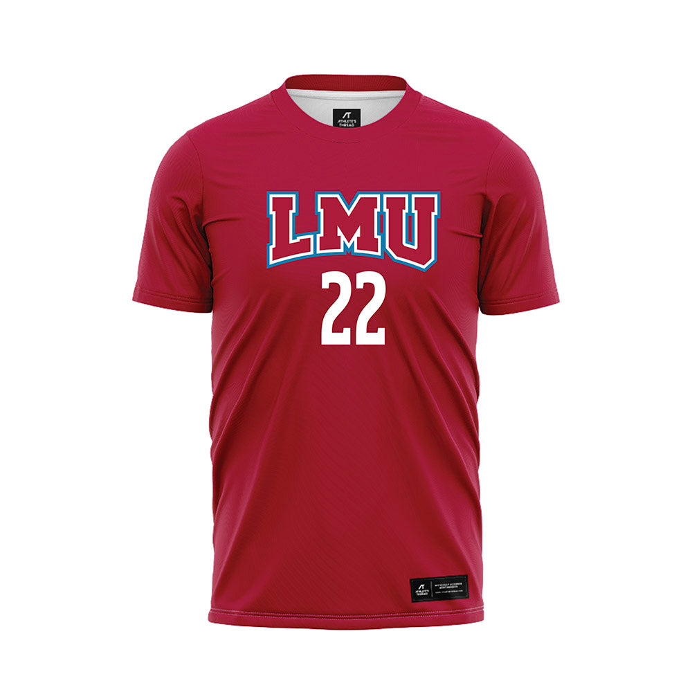 LMU - NCAA Men's Soccer : Clara Iosefa - Red Soccer Jersey-0