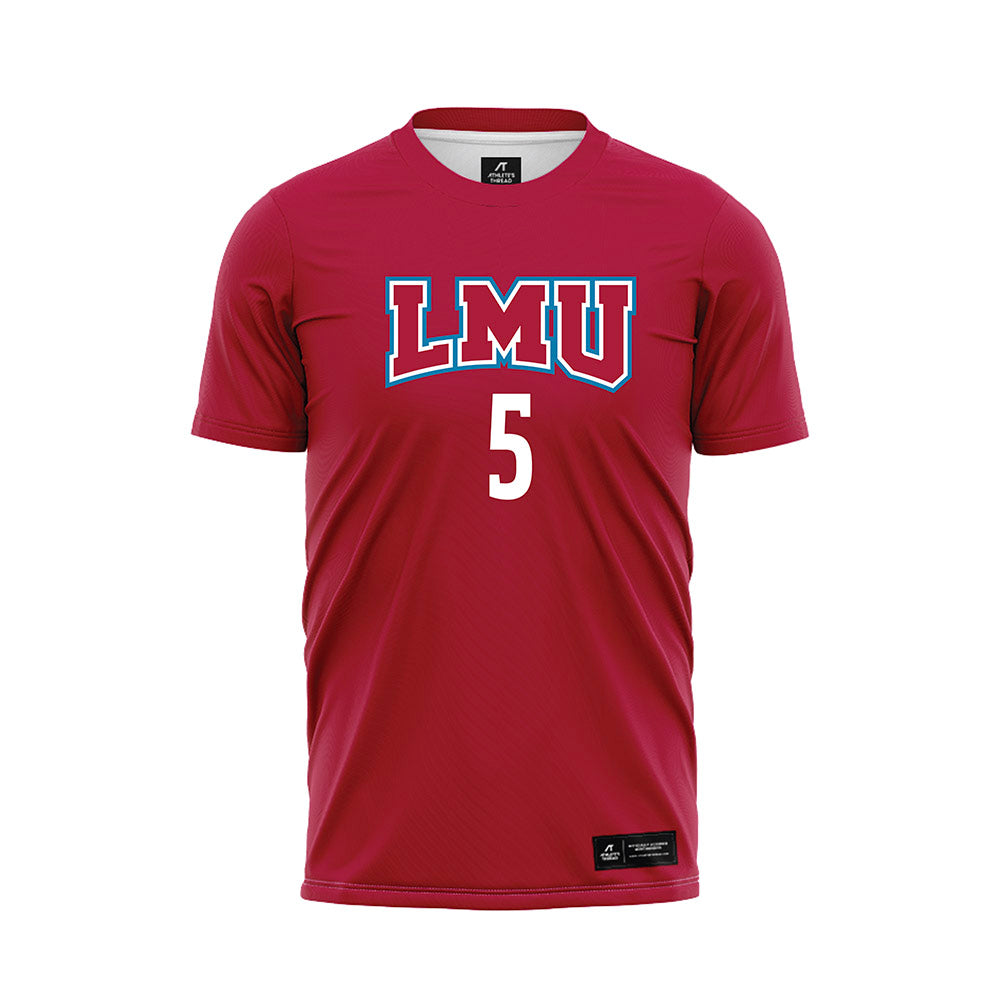 LMU - NCAA Men's Soccer : Nathan Rodrigues - Red Soccer Jersey-0