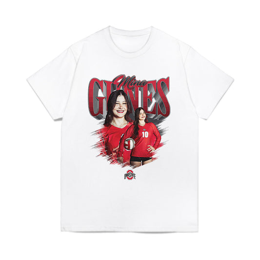 Ohio State - NCAA Women's Volleyball : Mina Gunes - Collage Comfort Colors T-Shirt-0