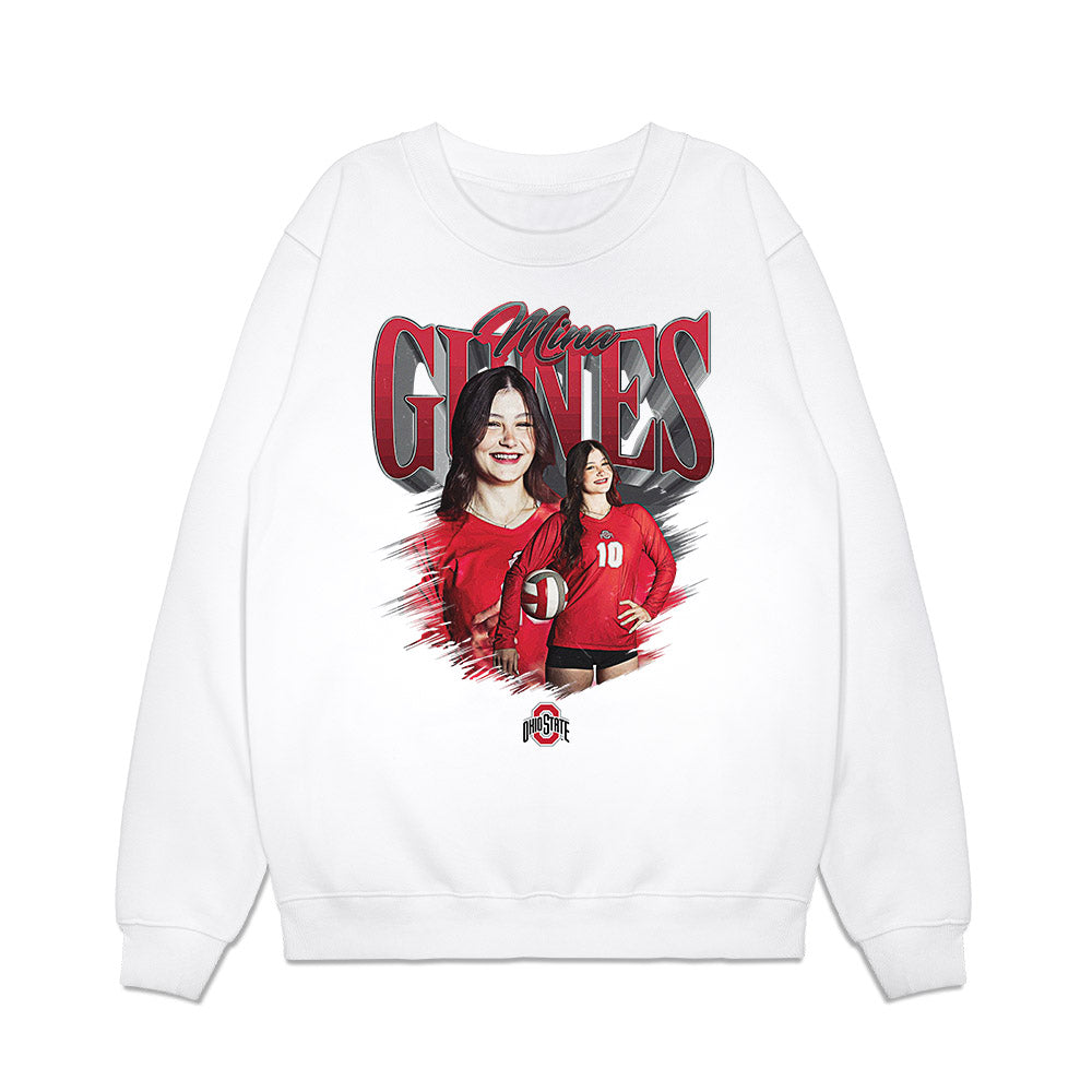 Ohio State - NCAA Women's Volleyball : Mina Gunes - Collage Premium Crewneck Sweatshirt-0