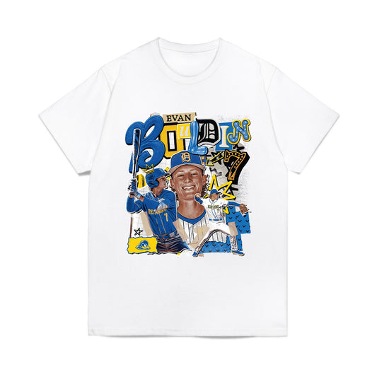 Delaware - NCAA Baseball : Evan Bouldin - Collage Comfort Colors T-Shirt-0