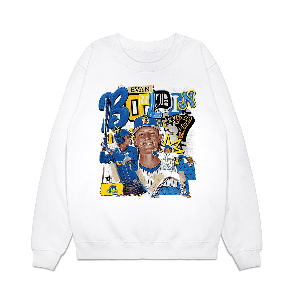 Delaware - NCAA Baseball : Evan Bouldin - Collage Premium Crewneck Sweatshirt-0