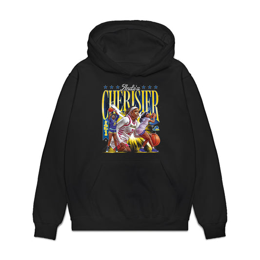 Delaware - NCAA Women's Basketball : Ande'a Cherisier - Collage Premium Hooded Sweatshirt-0
